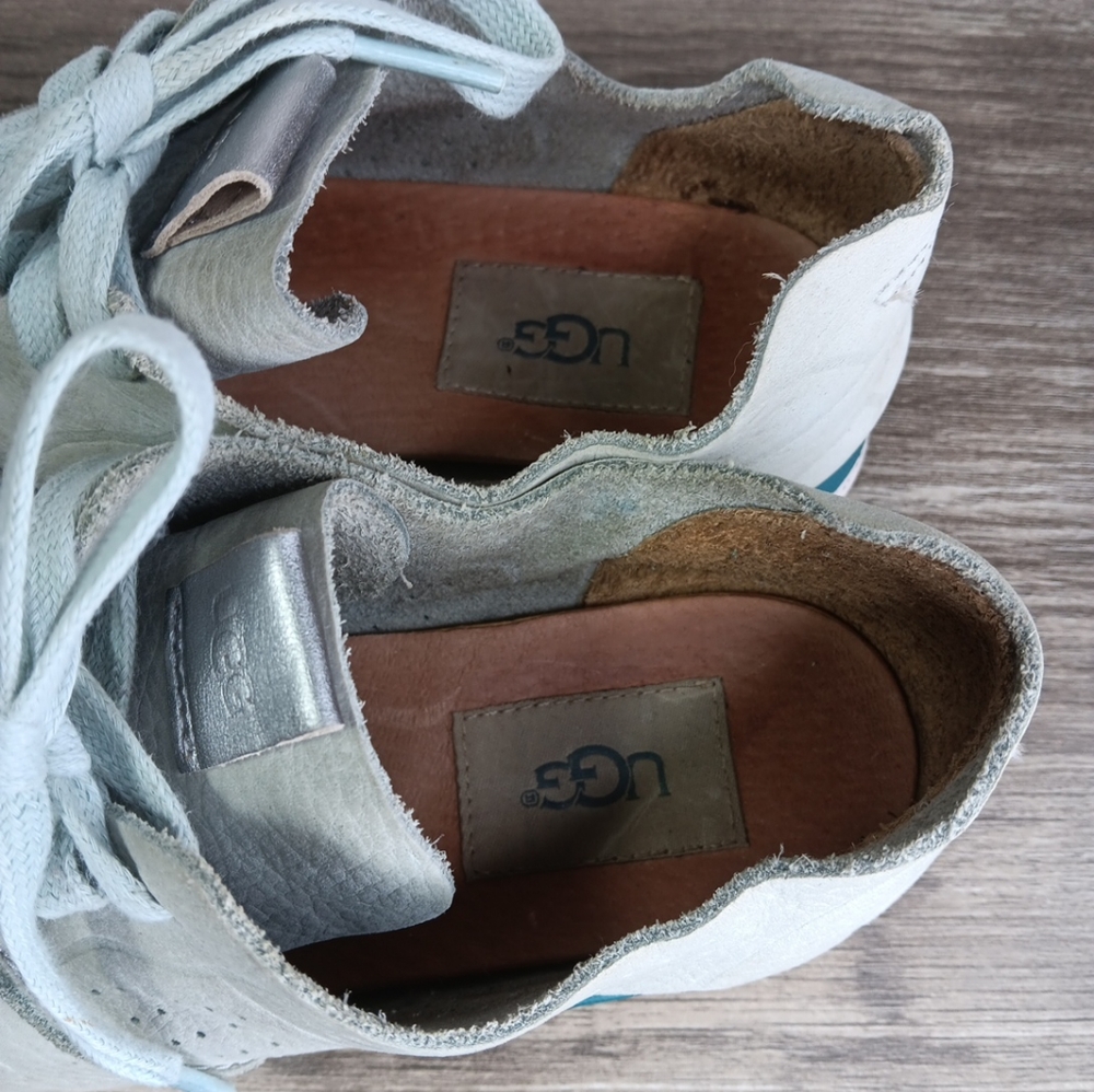 UGG Treadlite size 8 Tennis Shoes Soft Leather Comfort Walking Sage Mint 1019057 - Picture 7 of 10
